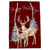 雪の中の鹿 ミディアムペーパーバッグ (正面)