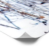 雪の中の鹿、冬の風景 ポスター (角)