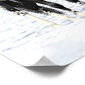 雪の中の黒いアパルーサの馬 ポスター (角)