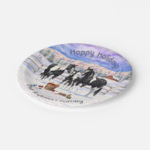 雪の中の黒いピント絵を描4分の1馬 ペーパープレート (アングル)