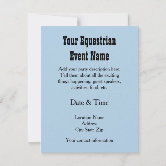 雪の中の黒いピント絵を描4分の1馬 招待状 (裏面)