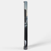 雪の中の黒い馬とクリスマスリース SAMSUNG GALAXYケース (右側面)