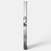 雪の中の黒い馬とクリスマスリース SAMSUNG GALAXYケース (左側面)