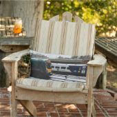 雪の中の2本の列車 アウトドアクッション (椅子)