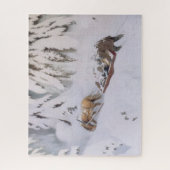 雪の中をクリスマスに旅(by Kittelsen) ジグソーパズル (縦)