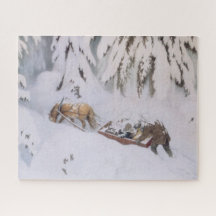 雪の中をクリスマスに旅(by Kittelsen)