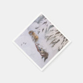 雪の中をクリスマスに旅(by Kittelsen) スタンダードカクテルナプキン (角)