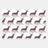 雪の中をクリスマスのダックスシュント ラッピングペーパーシート (正面3)