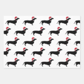 雪の中をクリスマスのダックスシュント ラッピングペーパーシート (正面2)