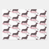 雪の中をクリスマスのダックスシュント ラッピングペーパーシート (正面)