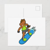 雪の中をスノーボードに乗った馬 ポストカード (正面/裏面)