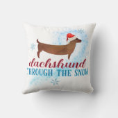 雪の中をダシュント通るサンタドッグのクリスマス クッション (裏面)