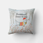 雪の中をダックスフント!かわいい冬 クッション (裏面)