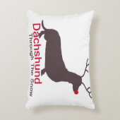 雪の中をダックスフント アクセントクッション (正面(垂直))