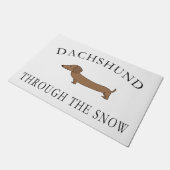 雪の中をダックスフント ドアマット (アングル)