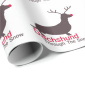 雪の中をダックスフント ラッピングペーパー (ロールコーナー)