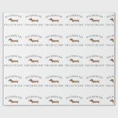 雪の中をダックスフント ラッピングペーパー (フラット)