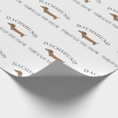 雪の中をダックスフント ラッピングペーパー (角)