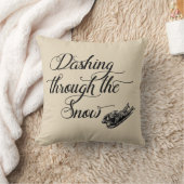 雪の中をダッシュファームハウスヴィンテージ枕 クッション (ブランケット)