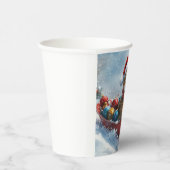 雪の中を歩くアビシニアン猫 紙コップ (右)