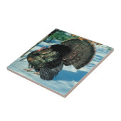 雪の中を歩く七面鳥 タイル (側面)