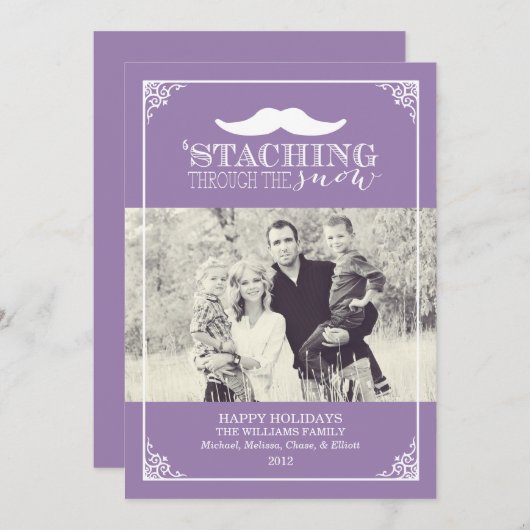 雪の中を歩く |クリスマス シーズンカード (正面/裏面)