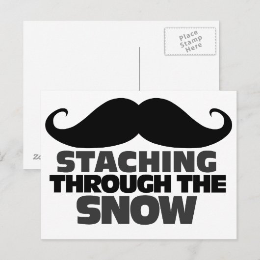 雪の中を歩く ポストカード (正面/裏面)