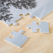 雪の中を蒸気機関車が旅行する ジグソーパズル (側面)