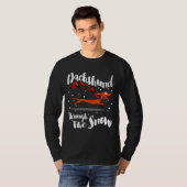 雪の中を通るダシュントGif Tシャツ (正面フル)