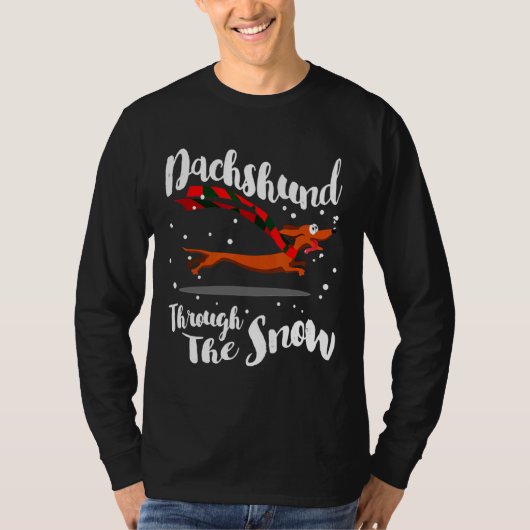 雪の中を通るダシュントGif Tシャツ (正面)