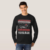 雪の中を醜いクリスマスのダックスシュント Tシャツ (正面フル)