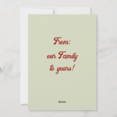 雪の中を雪で滑るヴィンテージクリスマス シーズンカード (裏面)