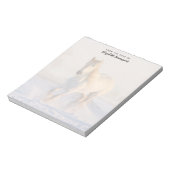 雪の中を駆ける美しい白馬 ノートパッド (回転)