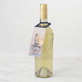 雪の中を駆ける美しい白馬 ボトルネックタグ (アングル)