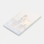 雪の中を駆ける美しい白馬 ポストイット (アングル)