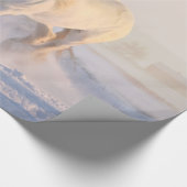 雪の中を駆ける美しい白馬 ラッピングペーパー (角)