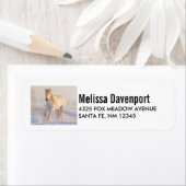 雪の中を駆ける美しい白馬 ラベル (インサイチュ)