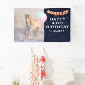 雪の中を駆ける美しい白馬 横断幕 (インサイチュ)