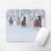 雪の中を駆ける馬 マウスパッド (マウス)