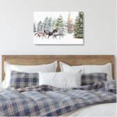 雪の中を駆け抜ける – ランニングの馬 キャンバスプリント (インサイチュ (寝室))