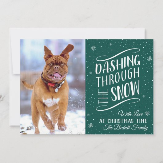 雪の中を駆け抜ける |休日の写真 シーズンカード (正面)