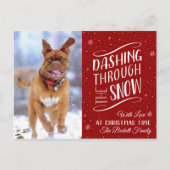 雪の中を駆け抜ける |休日の写真 シーズンポストカード (正面)
