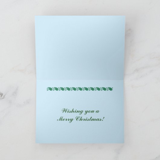 雪の中ビクトリアンのメリークリスマスハウス シーズンカード (内部)