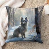 雪の中国のクリスマスをクレスト クッション (ブランケット)