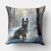 雪の中国のクリスマスをクレスト クッション (正面)