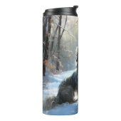 雪の中国のクリスマスをクレスト タンブラー (回転左)