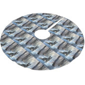 雪の中国のクリスマスをクレスト ブラッシュドポリエステルツリースカート (アングル)