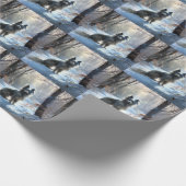 雪の中国のクリスマスをクレスト ラッピングペーパー (角)