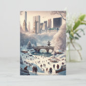 雪の中央公園:ニューヨークのクリスマス シーズンカード (スタンド正面)