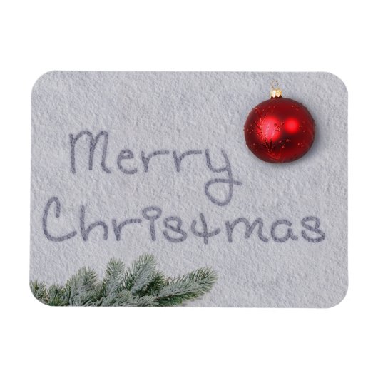 雪の中書の聖降誕祭 マグネット (横)